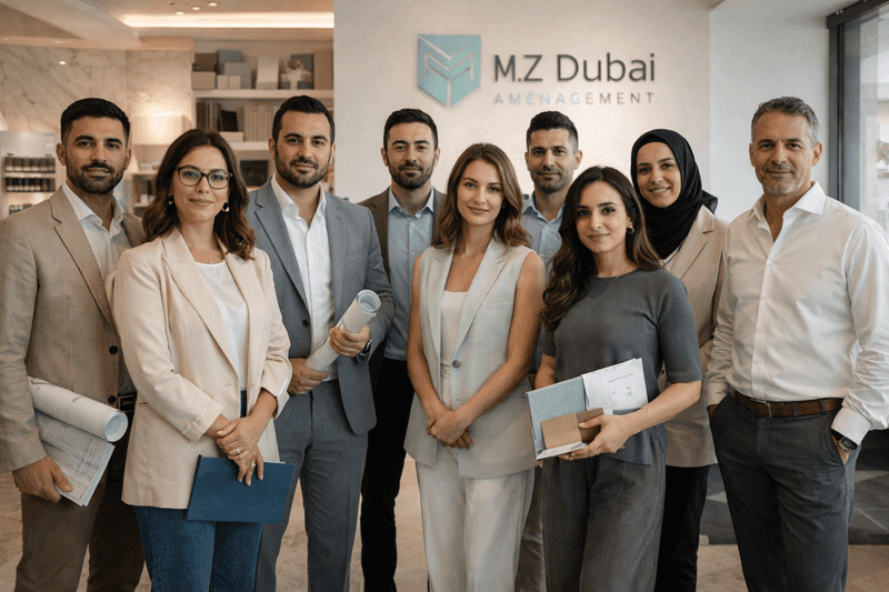 L'équipe M.Z Dubai Aménagement — ingénieurs, designers et artisans